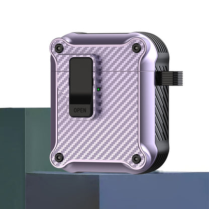 Carbon Fiber Magnetic Automatic Switch Earphone Protective Case, For AirPods 4, For AirPods Pro 2, For AirPods 3, For AirPods Pro, For AirPods 1 / 2