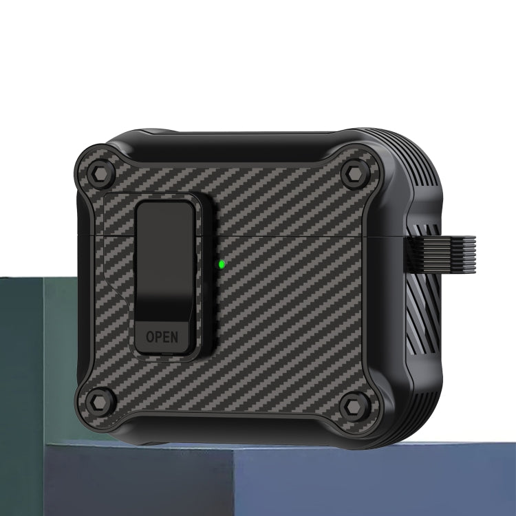 Carbon Fiber Magnetic Automatic Switch Earphone Protective Case, For AirPods 4, For AirPods Pro 2, For AirPods 3, For AirPods Pro, For AirPods 1 / 2