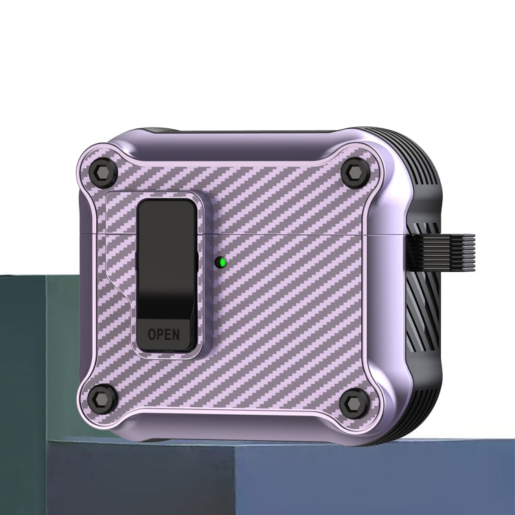 Carbon Fiber Magnetic Automatic Switch Earphone Protective Case, For AirPods 4, For AirPods Pro 2, For AirPods 3, For AirPods Pro, For AirPods 1 / 2