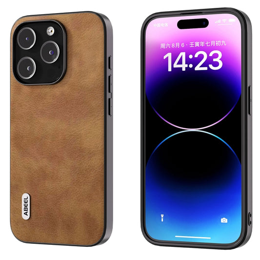 ABEEL Retro Litchi Texture PU Phone Case, For iPhone 15 Pro Max, For iPhone 15 Pro, For iPhone 15 Plus, For iPhone 15, For iPhone 14 Plus, For iPhone 14, For iPhone 14 Pro, For iPhone 14 Pro Max