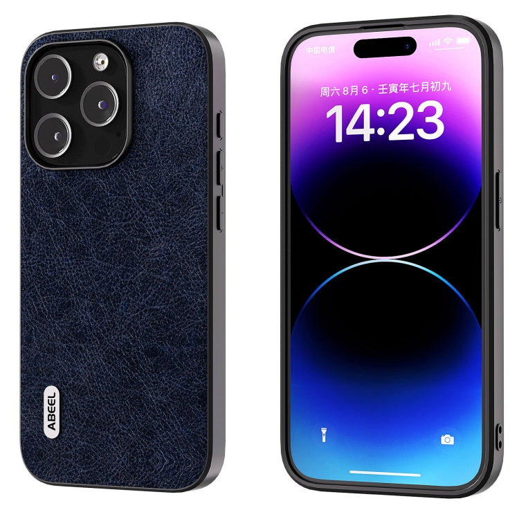 ABEEL Retro Litchi Texture PU Phone Case, For iPhone 15 Pro Max, For iPhone 15 Pro, For iPhone 15 Plus, For iPhone 15, For iPhone 14 Plus, For iPhone 14, For iPhone 14 Pro, For iPhone 14 Pro Max