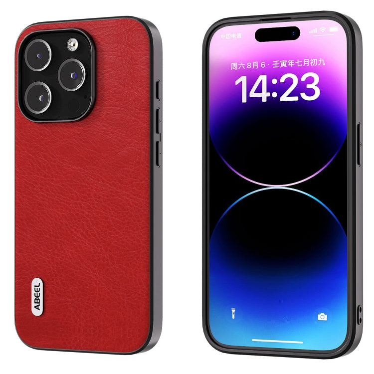 ABEEL Retro Litchi Texture PU Phone Case, For iPhone 15 Pro Max, For iPhone 15 Pro, For iPhone 15 Plus, For iPhone 15, For iPhone 14 Plus, For iPhone 14, For iPhone 14 Pro, For iPhone 14 Pro Max
