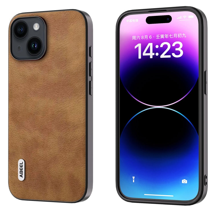 ABEEL Retro Litchi Texture PU Phone Case, For iPhone 15 Pro Max, For iPhone 15 Pro, For iPhone 15 Plus, For iPhone 15, For iPhone 14 Plus, For iPhone 14, For iPhone 14 Pro, For iPhone 14 Pro Max