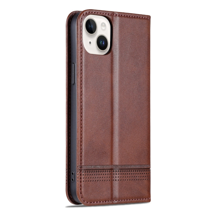 AZNS Magnetic Calf Texture Leather Phone Case, For iPhone 15 Plus, For iPhone 15