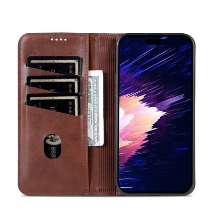 AZNS Magnetic Calf Texture Leather Phone Case, For iPhone 15 Plus, For iPhone 15