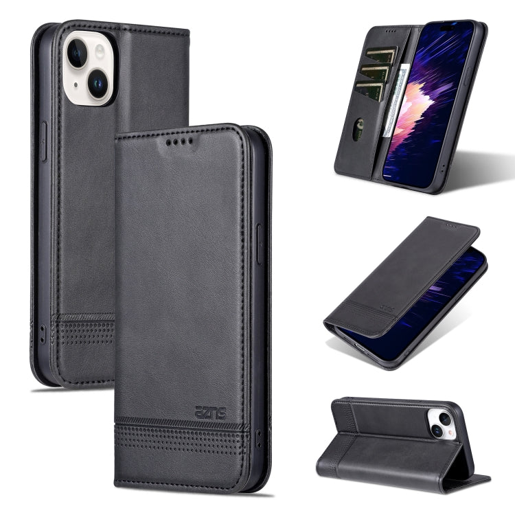 AZNS Magnetic Calf Texture Leather Phone Case, For iPhone 15 Plus, For iPhone 15