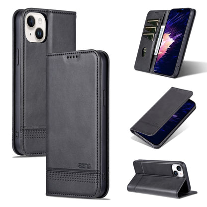 AZNS Magnetic Calf Texture Leather Phone Case, For iPhone 15 Plus, For iPhone 15