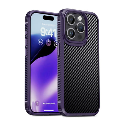 iPAKY MG Series Carbon Fiber PC + TPU Protective Phone Case, For iPhone 15 Pro, For iPhone 15 Plus, For iPhone 15