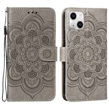 Mandala Embossing Pattern Horizontal Flip Leather Phone Case, For iPhone 15 Plus, For iPhone 15