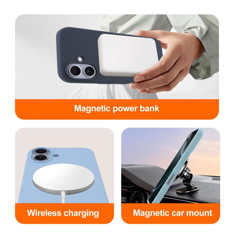 Liquid Silicone Full Coverage MagSafe Phone Case, For iPhone 16 Plus, For iPhone 16
