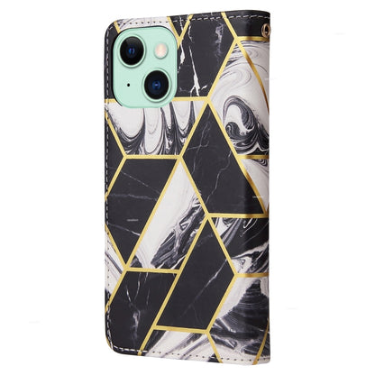 Marble Bronzing Stitching Leather Phone Case