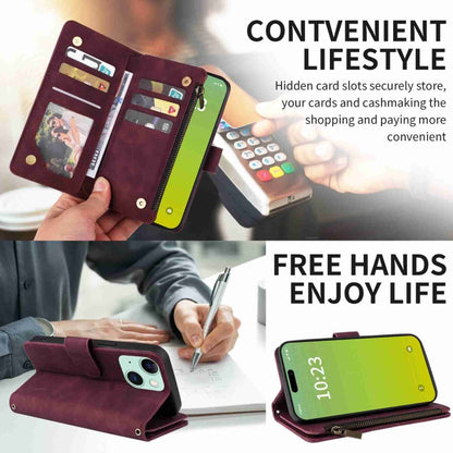 Crossbody Multi-card Slot Wallet Zipper Leather Phone Case