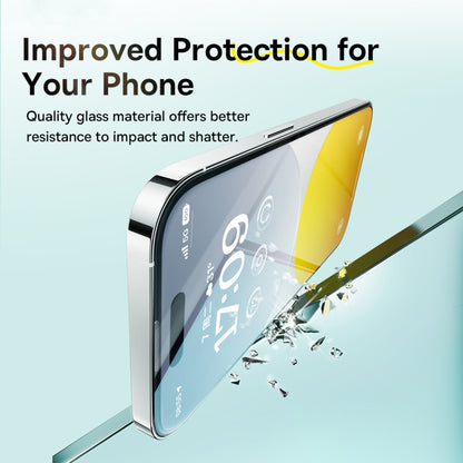 Baseus Sapphire Series Dustproof HD Tempered Glass Film, For iPhone 15 Pro Max, For iPhone 15 Pro, For iPhone 15 Plus, For iPhone 15