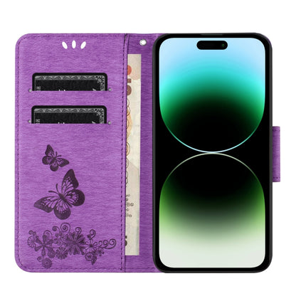 Butterfly Embossed Flip Leather Phone Case, For iPhone 15 Pro, For iPhone 15 Plus, For iPhone 15