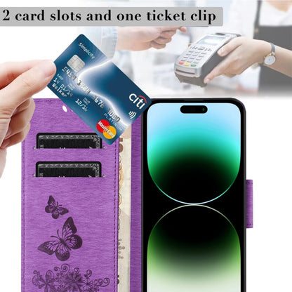 Butterfly Embossed Flip Leather Phone Case, For iPhone 15 Pro, For iPhone 15 Plus, For iPhone 15
