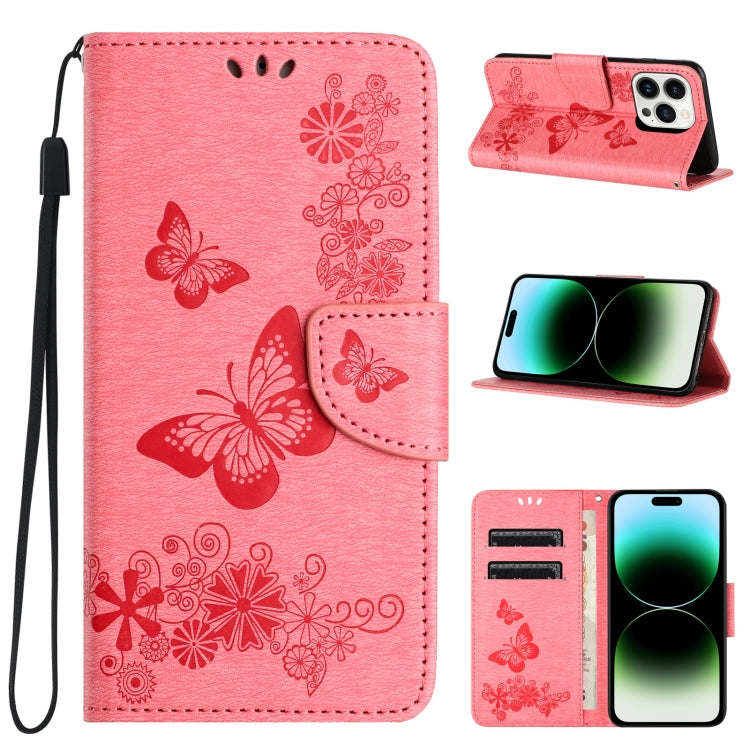 Butterfly Embossed Flip Leather Phone Case, For iPhone 15 Pro, For iPhone 15 Plus, For iPhone 15