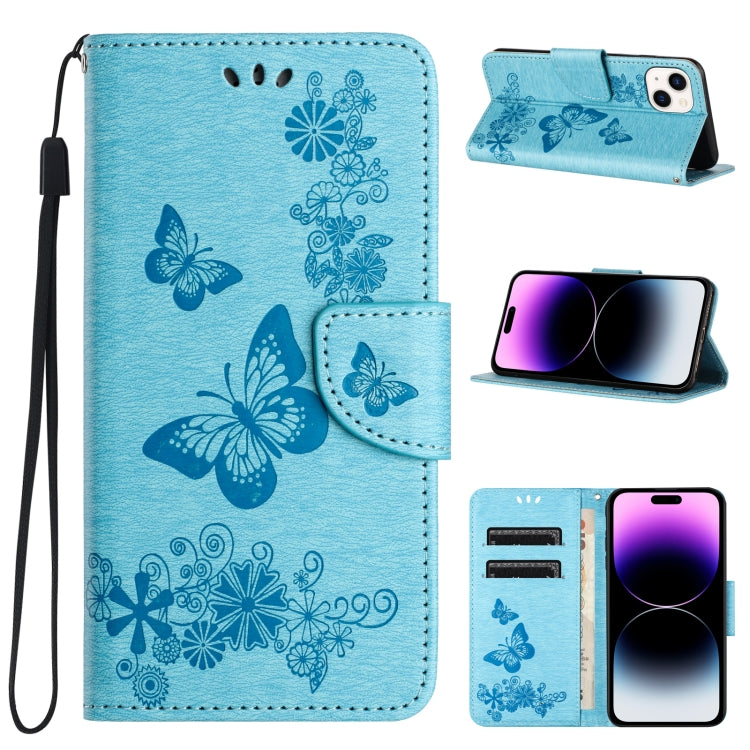 Butterfly Embossed Flip Leather Phone Case, For iPhone 15 Pro, For iPhone 15 Plus, For iPhone 15