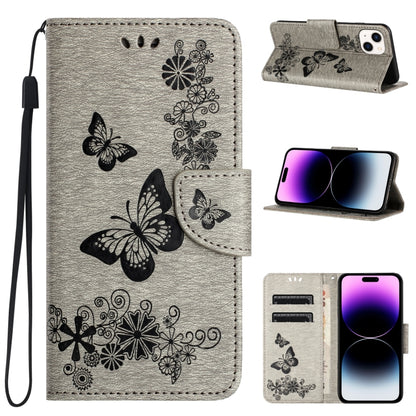 Butterfly Embossed Flip Leather Phone Case, For iPhone 15 Pro, For iPhone 15 Plus, For iPhone 15