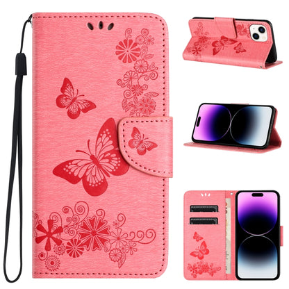 Butterfly Embossed Flip Leather Phone Case, For iPhone 15 Pro, For iPhone 15 Plus, For iPhone 15