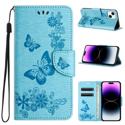 Butterfly Embossed Flip Leather Phone Case, For iPhone 15 Pro, For iPhone 15 Plus, For iPhone 15