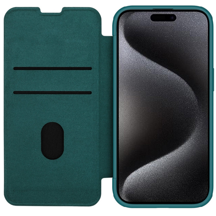 NILLKIN QIN Series Pro Plain Leather Phone Case, For iPhone 15 Pro Max, For iPhone 15 Pro, For iPhone 15 Plus, For iPhone 15