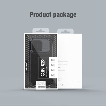 NILLKIN QIN Series Pro Plain Leather Phone Case, For iPhone 15 Pro Max, For iPhone 15 Pro, For iPhone 15 Plus, For iPhone 15