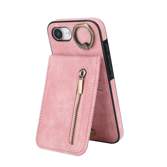 Retro Ring and Zipper RFID Card Slot Phone Case, For iPhone 16e, For iPhone 16 Pro Max, For iPhone 16 Pro, For iPhone 16 Plus, For iPhone 16, For iPhone 15 Pro Max
