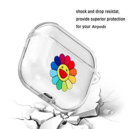 Cartoon Pattern Transparent TPU Earphone Case with Keychain, For Apple AirPods 1/2, For AirPods Pro 3