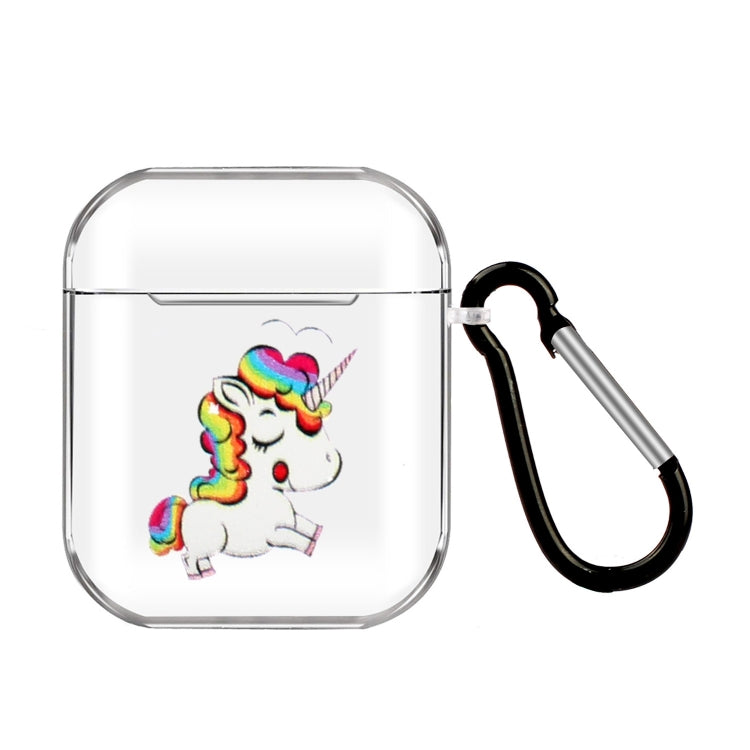 Cartoon Pattern Transparent TPU Earphone Case with Keychain, For Apple AirPods 1/2, For AirPods Pro 3