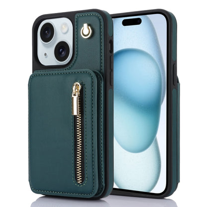 YM006 Skin Feel Zipper Card Bag Phone Case with Dual Lanyard, For iPhone 15 Plus, For iPhone 15, For iPhone 14 Plus, For iPhone 14, For iPhone 14 Pro, For iPhone 14 Pro Max