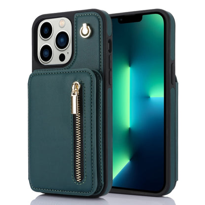 YM006 Skin Feel Zipper Card Bag Phone Case with Dual Lanyard, For iPhone SE 2022 / 2020 / 8 / 7, For iPhone 13 Pro Max, For iPhone 13 Pro, For iPhone 13, For iPhone 12 / 12 Pro, For iPhone 12 Pro Max