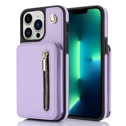 YM006 Skin Feel Zipper Card Bag Phone Case with Dual Lanyard, For iPhone SE 2022 / 2020 / 8 / 7, For iPhone 13 Pro Max, For iPhone 13 Pro, For iPhone 13, For iPhone 12 / 12 Pro, For iPhone 12 Pro Max