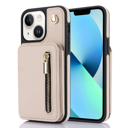 YM006 Skin Feel Zipper Card Bag Phone Case with Dual Lanyard, For iPhone SE 2022 / 2020 / 8 / 7, For iPhone 13 Pro Max, For iPhone 13 Pro, For iPhone 13, For iPhone 12 / 12 Pro, For iPhone 12 Pro Max