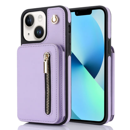 YM006 Skin Feel Zipper Card Bag Phone Case with Dual Lanyard, For iPhone SE 2022 / 2020 / 8 / 7, For iPhone 13 Pro Max, For iPhone 13 Pro, For iPhone 13, For iPhone 12 / 12 Pro, For iPhone 12 Pro Max