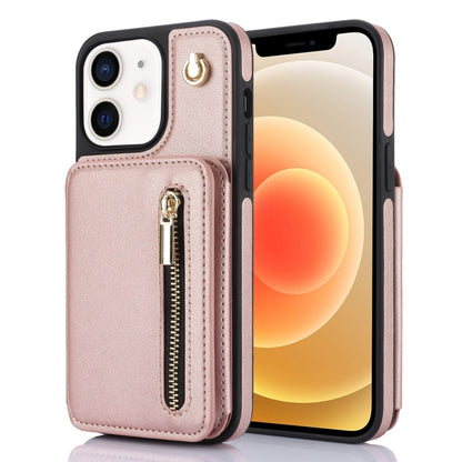 YM006 Skin Feel Zipper Card Bag Phone Case with Dual Lanyard, For iPhone SE 2022 / 2020 / 8 / 7, For iPhone 13 Pro Max, For iPhone 13 Pro, For iPhone 13, For iPhone 12 / 12 Pro, For iPhone 12 Pro Max