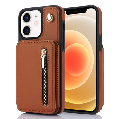 YM006 Skin Feel Zipper Card Bag Phone Case with Dual Lanyard, For iPhone SE 2022 / 2020 / 8 / 7, For iPhone 13 Pro Max, For iPhone 13 Pro, For iPhone 13, For iPhone 12 / 12 Pro, For iPhone 12 Pro Max