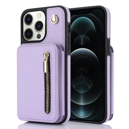 YM006 Skin Feel Zipper Card Bag Phone Case with Dual Lanyard, For iPhone SE 2022 / 2020 / 8 / 7, For iPhone 13 Pro Max, For iPhone 13 Pro, For iPhone 13, For iPhone 12 / 12 Pro, For iPhone 12 Pro Max