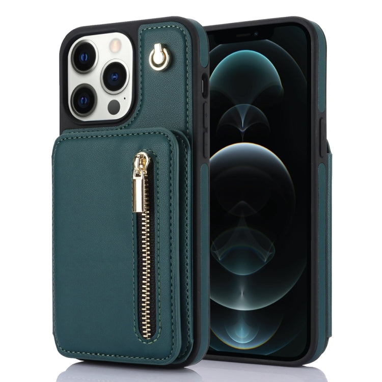 YM006 Skin Feel Zipper Card Bag Phone Case with Dual Lanyard, For iPhone SE 2022 / 2020 / 8 / 7, For iPhone 13 Pro Max, For iPhone 13 Pro, For iPhone 13, For iPhone 12 / 12 Pro, For iPhone 12 Pro Max