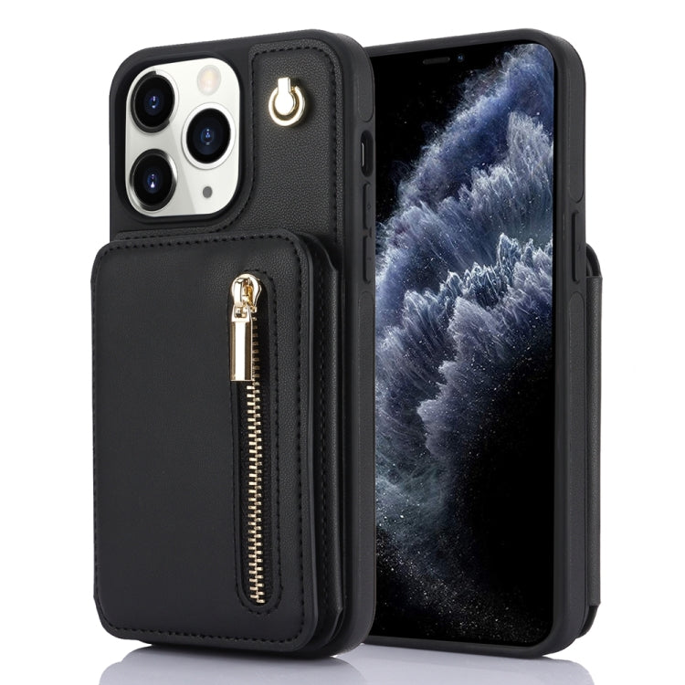 YM006 Skin Feel Zipper Card Bag Phone Case with Dual Lanyard, For iPhone 11 Pro Max, For iPhone 11, For iPhone 11 Pro, For iPhone X / XS, For iPhone XR, For iPhone XS Max