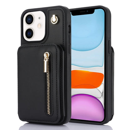YM006 Skin Feel Zipper Card Bag Phone Case with Dual Lanyard, For iPhone 11 Pro Max, For iPhone 11, For iPhone 11 Pro, For iPhone X / XS, For iPhone XR, For iPhone XS Max