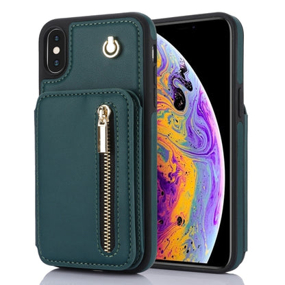 YM006 Skin Feel Zipper Card Bag Phone Case with Dual Lanyard, For iPhone 11 Pro Max, For iPhone 11, For iPhone 11 Pro, For iPhone X / XS, For iPhone XR, For iPhone XS Max