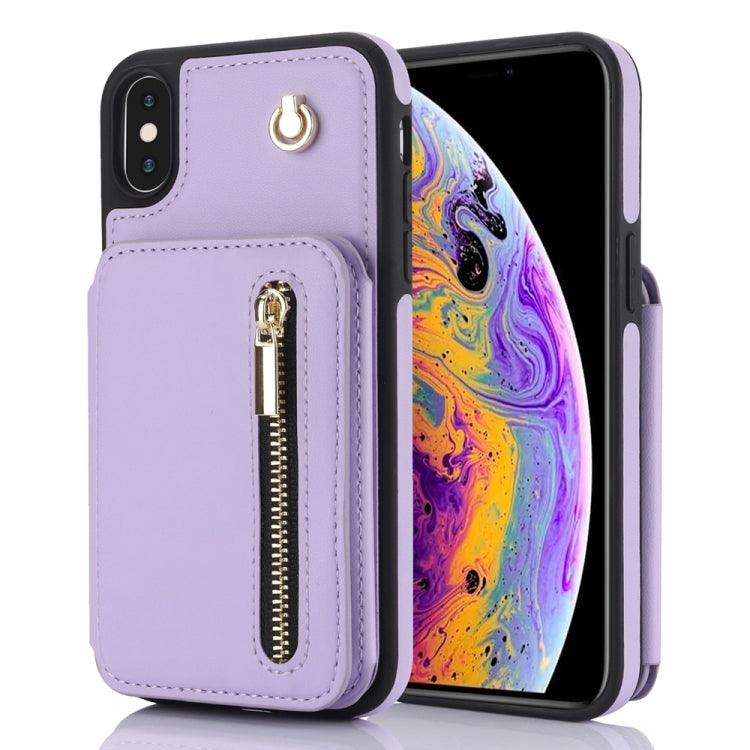 YM006 Skin Feel Zipper Card Bag Phone Case with Dual Lanyard, For iPhone 11 Pro Max, For iPhone 11, For iPhone 11 Pro, For iPhone X / XS, For iPhone XR, For iPhone XS Max