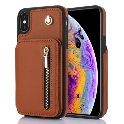 YM006 Skin Feel Zipper Card Bag Phone Case with Dual Lanyard, For iPhone 11 Pro Max, For iPhone 11, For iPhone 11 Pro, For iPhone X / XS, For iPhone XR, For iPhone XS Max