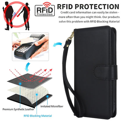 Multi-Card Wallet RFID Leather Phone Case, For iPhone 15 Pro, For iPhone 15 Plus, For iPhone 15, For iPhone 14 Plus, For iPhone 14, For iPhone 14 Pro