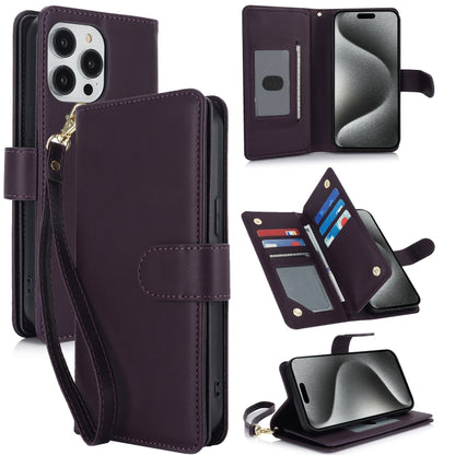 Multi-Card Wallet RFID Leather Phone Case, For iPhone 15 Pro, For iPhone 15 Plus, For iPhone 15, For iPhone 14 Plus, For iPhone 14, For iPhone 14 Pro