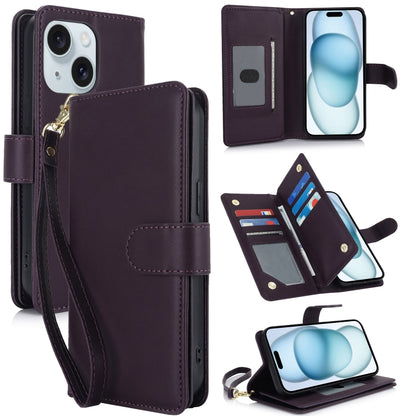 Multi-Card Wallet RFID Leather Phone Case, For iPhone 15 Pro, For iPhone 15 Plus, For iPhone 15, For iPhone 14 Plus, For iPhone 14, For iPhone 14 Pro