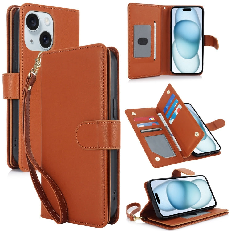 Multi-Card Wallet RFID Leather Phone Case, For iPhone 15 Pro, For iPhone 15 Plus, For iPhone 15, For iPhone 14 Plus, For iPhone 14, For iPhone 14 Pro