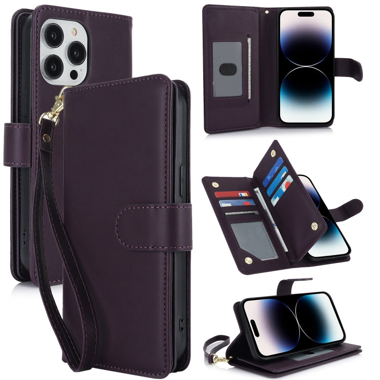 Multi-Card Wallet RFID Leather Phone Case, For iPhone 15 Pro, For iPhone 15 Plus, For iPhone 15, For iPhone 14 Plus, For iPhone 14, For iPhone 14 Pro
