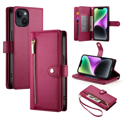 Nine Card-slot Zipper Wallet Bag Leather Phone Case