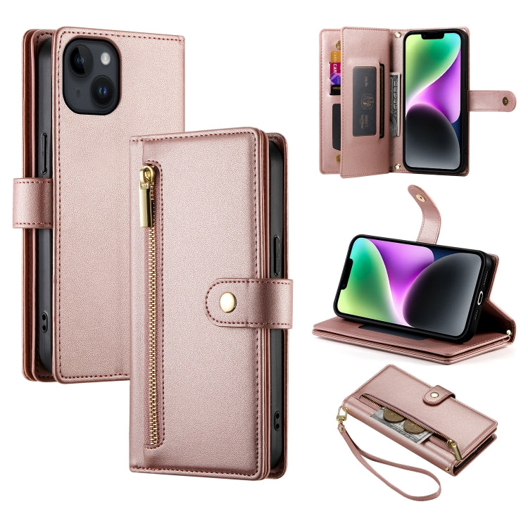 Nine Card-slot Zipper Wallet Bag Leather Phone Case